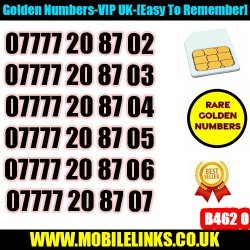 Golden Numbers VIP UK EE Network SIM Card – Easy to Remember Numbers- B462O